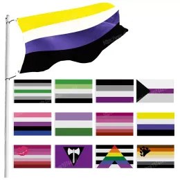 Flags Rainbow Pride 90 × 150 سم 3x5ft ثقوب معدنية مخصصة لافت