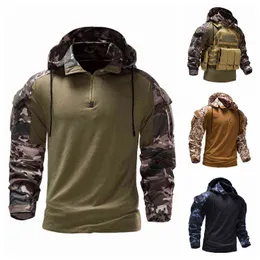 Felpe con cappuccio da uomo Felpe 2022 nuovi uomini camuffamento militare tattico a maniche lunghe T-shirt moda con cappuccio maglione mimetico a maniche lunghe