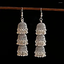 Dangle Earrings & Chandelier Women's Ethnic Retro Silver Color Bell Jhumka Wedding Jewelry Classic Vintage Alloy Tassel BijouxDangle Dan