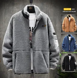 inverno novo casaco de l￣ de cordeiro masculino mangas compridas de caxemira espessa de cashmere roupas de algod￣o bonito