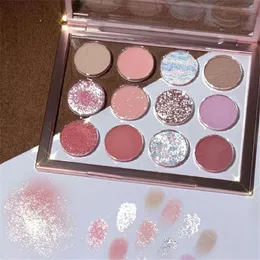 Oogschaduw 12 Kleuren Oogschaduw Palet Matte Parel Glitter Make-up Pallet Transparant Shell Waterdicht Langdurige Make-up Tools