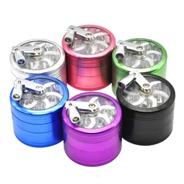 최신 63x53mm Smoke Grinder 4- 층 알루미늄 합금 손 Shake Tobacco 많은 스타일 옵션 지원 사용자 정의 로고