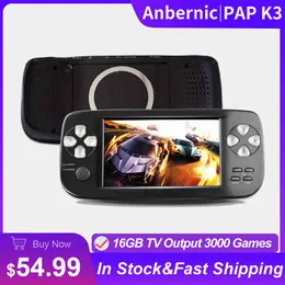 Portabla spelspelare Anbernic Pap Kiii Handheld Console Video Player 64bit 4.3inch 3000 S K3 Retro Xmas Gift Kids T220916