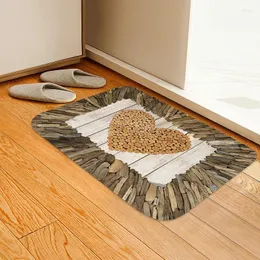 Tapis créatif Grain de bois entrée porte tapis tapis anti-dérapant pied salle de bain toilette décoration
