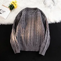 Men s tröjor Crewneck Autumn Winter Slim Fit grova ull Varma toppar O Neck tröja Fashion Clothing Brand Trends 220916