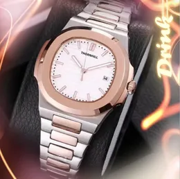 Üç iğne kare basit kadran izle 40mm ince paslanmaz çelik moda erkek saatler spor japon vk kuvars kronograf elbise kol saatleri montre de lüks
