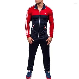 남자 트랙 슈트 Zogaa 2022 트랙 정장 패션 빨간색 트랙복 스포츠 재킷 및 스웨트 팬츠 크기 XS-4XL