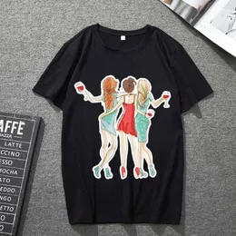 Męskie koszulki T-shirt O-Neck Summer HARAJUUKU Krótkie puszyste koszulę Poliester Seria Girl Serie