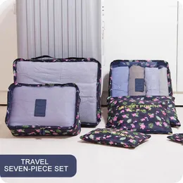 Bolsas de armazenamento 7 PCs Conjunto de viagens Caixa Organizer para roupas Tarneiro de guarda -roupa à prova d'água Sapatos de bolso plano
