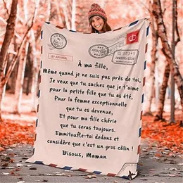 Blankets Premium Blanket To My Daughter Son Durable High Quality Comfortable For Home Envelope Letter Writing Flannel J99s