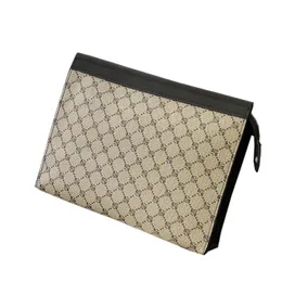 Luxusmarkendesign Männer Klauen Fashion Plaid Bag Big Envelope -Tasche Männliche iPad -Taschen große Kapazität Reißverschluss Geldbeutel Trendy Trendy