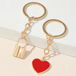 Hooks 2Pcs/Set Couple Cute Peach Heart Keychain Pendant Key Ring Chain Small Bag Ornaments Red Love Valentine's Day Girlfriend Gift