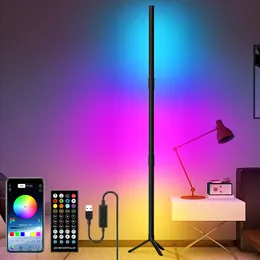 Nowoczesna lampa podłogowa RGB inteligentne światło podłogowe do sypialni Dekoracja nocna salon w salonie atmosfera stojąca oświetlenie