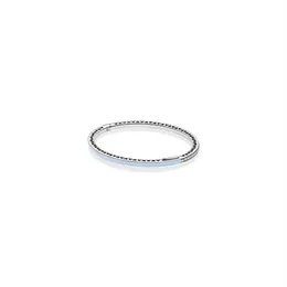 Fine jewelry Autentico anello in argento sterling 925 Fit Pandora Charm Radiant Hearts Bracciale rigido con smalto Air Blue Clear CZ Engage296f
