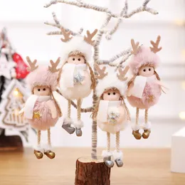 Decorazioni natalizie Ciondolo per albero di Natale con ciondolo a forma di angelo di peluche, bambola carina per bambini, regalo Dirl