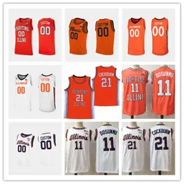 College basket b￤r college NCAA Custom Illinois Fighting Illini Basketball Jersey Ayo Dosunmu Giorgi Bezhanishvili Adam Miller Kofi Cockburn 1 Trent Frazie