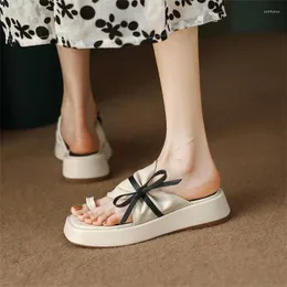 Tofflor sommar utanför för kvinnor casual skor 2022 mode båge tjock plattform kvinnan sandaler platt slies flicka fritid