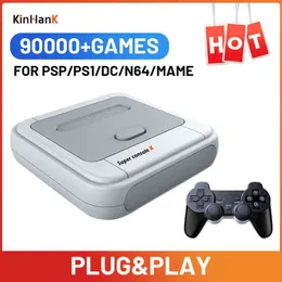 Game Controllers Joysticks KINHANK Super Console X Retro with 117000 Video for PSP/N64/MAME/PS1/DC With 2 T220916