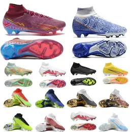 2023Scer Shoes FG Football Boot Белый, едва ли зеленый Mbappe Pack Cleat Limited Edition Cleats Zooms Mercurial Superfly IX 9 Elite Blueprint