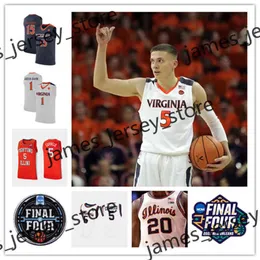 Koszykówka uczelni nosi college 2022 NCAA Illinois Fighting Illini Basketball Jersey 21 Kofi Cockburn 11 Ayo Dosunmu Virginia Cavaliers 5 Kyle Guy