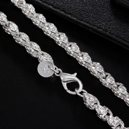 Kedjor 925 sterling silver 50 cm 60 cm 5mm kran kedja halsband f￶r kvinnor man mode charm smycken292j