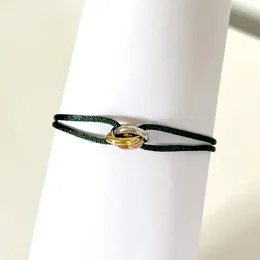 Fashion 316L Edelstahl Trinity Ring String Armband drei Ringe Handgurt -Paar Armbänder für Frauen und Männer Mode Judewelry berühmte Marke Schöne gute WW