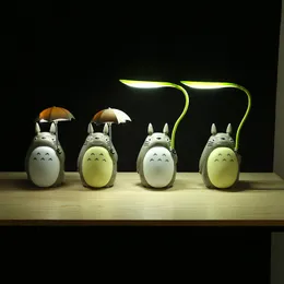 テーブルランプクリエイティブカートゥーントトロ充電ナイトインドアライトアニマルLED UBS CHILDREN'S GIFT READING DESK LAMPS ROOM DECOR