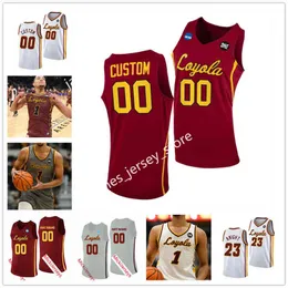 O basquete universit￡rio usa a faculdade personalizada de Chicago Loyola Ramblers Basketball Stitched Jersey 23 Chris Knight 24 Tate Hall 30 Aher Uguak 31 vai Smythe 33 Ben Schwieger