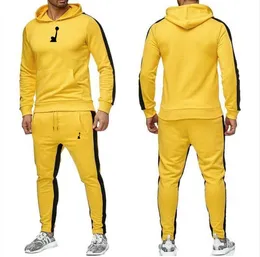 Męskie dresy Trend jesienno-zimowy Kaptur 2-częściowy zestaw 7 kolorów Lekki polar Bluza z kapturem Bluza Spodnie joggery Odzież sportowa Strój do joggingu Logo Męskie SweatSuit