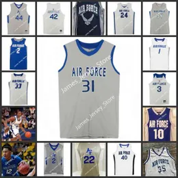 Баскетбол в колледже одежда в колледже Custom AF Falcon Slitked College Basketball Jersey Nikc Jackson 15 Abe Kinrade 20 Kaleb Lichau 25 Ezra McKenna 24 Джеффри Миллс 35