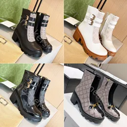 Женские дизайнерские сапоги Martin Boot Fashion High Heels Грубое не скользящие зимние туфли Размер 35-42