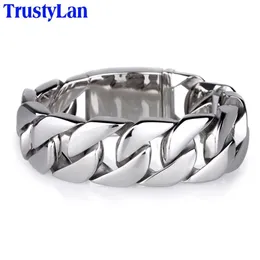 TrustyLan Herren-Armband aus glänzendem, glänzendem 316L-Edelstahl, 20 mm breite Kette, Schmuckzubehör, Herren-Armband 2111242730