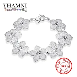 Yhamni Moda Orijinal Takı Gerçek 100% 925 STERLING Gümüş Takı Bilezik Kadın Düğün Hediyesi Bütün H317290B