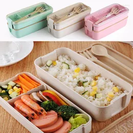 Dinnerware Sets Portable Lunch Box 7500ml 2 Layers Soup Bento Container Eco-Friendly Wheat Straw Material Microwavable DinnerwareDinnerware