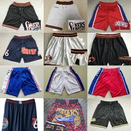 Classic Retro Basketball Harden Embiid Shorts Just Don Pocket Iverson Short Hip Pop Pant With Pockets Zipper Sweatpants Tyrese Maxey Short