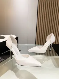 Simple Noble Diamond Women's Sandals Height 9cm Leather Luxury Designer Banquet Party Professional Sexy Shoes Size 35-43 Framed