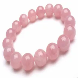 8mm Natural Madagascar Deep Pink Rose Quartz Crystal Round Beads Bracelet AAA1939