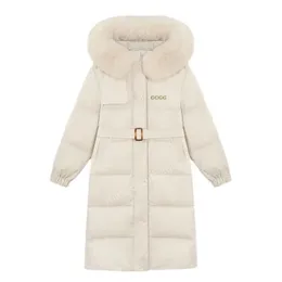 Damen-Winter-Outdoor-Freizeit-Sport-Daunenjacke, weiße Ente, winddicht, Parker-Fuchs-Pelzkragen, warm, echtes Wolfsfell, modische Designer-Klassiker-Abenteuerjacke