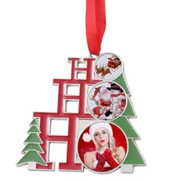 Christmas Ornament Sublimation Blank Pendant Metal Christmas Tree Decoration Home Navidad Gift Happy New Year