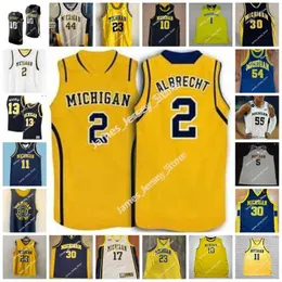 Баскетбол колледжа носит колледж NCAA Stitch Michigan Wolverines Basketball Jersey Анджело Смит Кристиан Блейкли Джейкоб Деннер Ноа Реннард Ян Кеннеди Кейси Бук