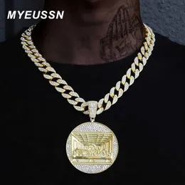 Hip Hop Last Supper Pendant Halsband Herrsmycken Iced Out Cuban Link Fashion Men Gift Jewelry Chain 210929236P