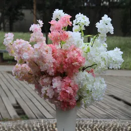 1M Cherry Blossom Artificial Flowers 4 Fork Sakura Branch Plant Wedding Background Ceiling Decoration Bouquet 120pcs/Lot