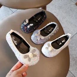 Scarpe Da Ginnastica Per Bambini In Pelle Per Bambini Piccoli Appartamenti Bambini Glitter Con Farfalla Di Cristallo Pizzo Principessa Dolce Per Spettacolo Di Festa