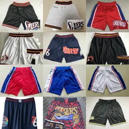 2022-23 New Basketball Harden Embiid Shorts Just Don Pocket Iverson Hip Pop Pant with Pockets Zipper Sweatpants Maxey Short