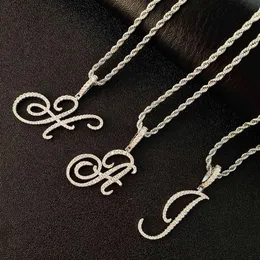 Fashion Ice Hip Hop Jewelry Charms Diamond Necklace Jewelry Tennis Chain Curvise Initial Necklace320c