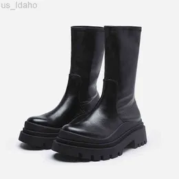 Boots 2022new Plush Chelsea Women Angle Fashion Cunky Sust Slip On Long Velet Подлинная кожаная черная короткая коротка L220920