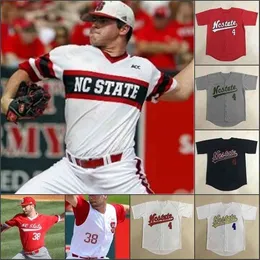 GLAC202 Custom NC State Wolfpack NCAA College Baseball Bearted Jerseys любое название любое номер 4 Деннис Смит -младший все вшитые вышиты