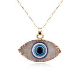 Naszyjniki wisiorek Naszynko Kamienne dla kobiet Długie łańcuch Crystal Turkish Eye Girls Luck Jewelry282d