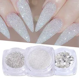 Nail Glitter 1g Art Paillettes 3D Oro Argento Hexagon Sparkly Flakies Strass Sandy Powder Dust per Manicure JIS01-04-1