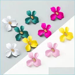 stud personalized coland color flower stud arring alction arocks for the girls corea style korea style 99 G2 Drop Delivery 2 DHM6R
